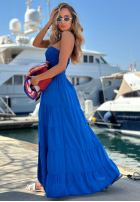 Rochie maxi bez ramiączek Cara Mia albastru cobalt