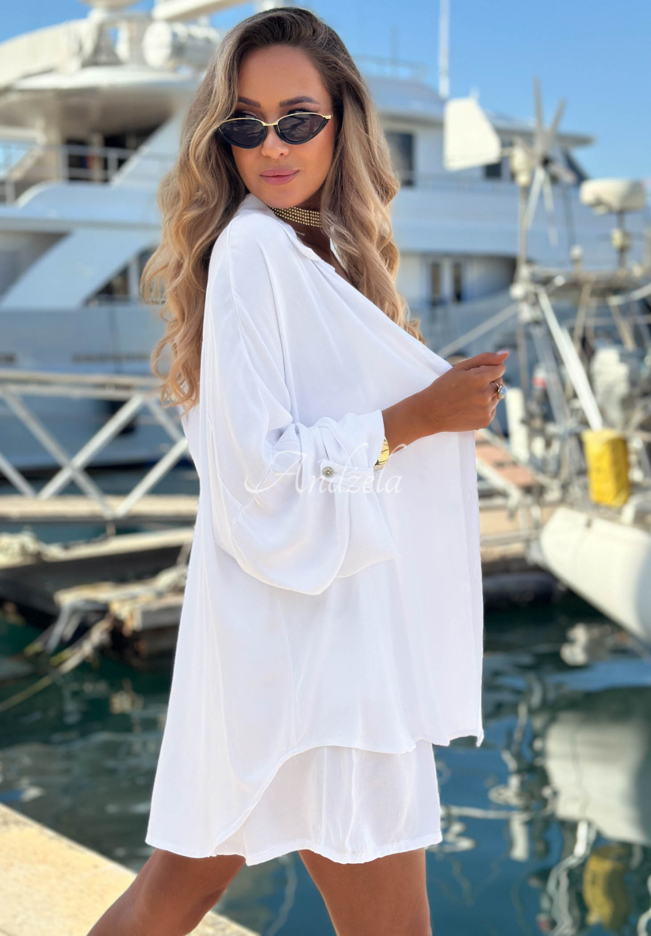 Set din viscoză cămașă și pantaloni scurți Sunbliss