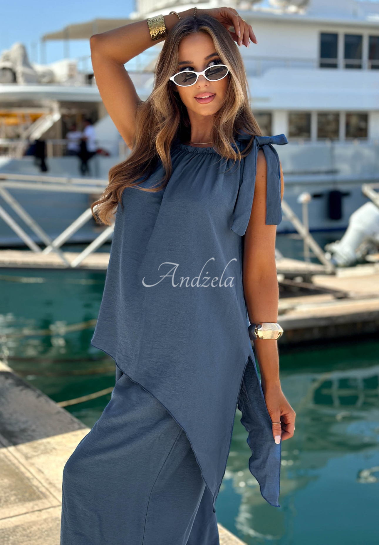 Set bluză și pantaloni jogger din viscoză Sun Flame