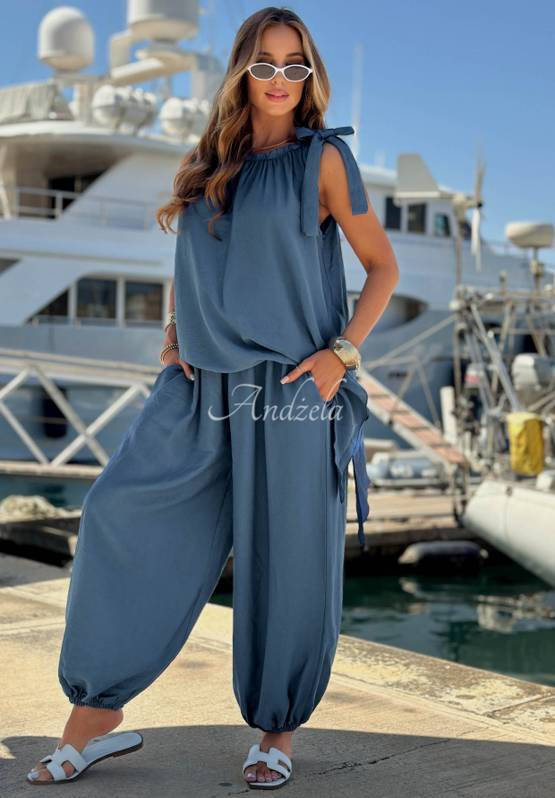 Set bluză și pantaloni jogger din viscoză Sun Flame