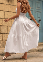 Bawełniana Rochie midi na ramiączkach Sunset Lagoon camel