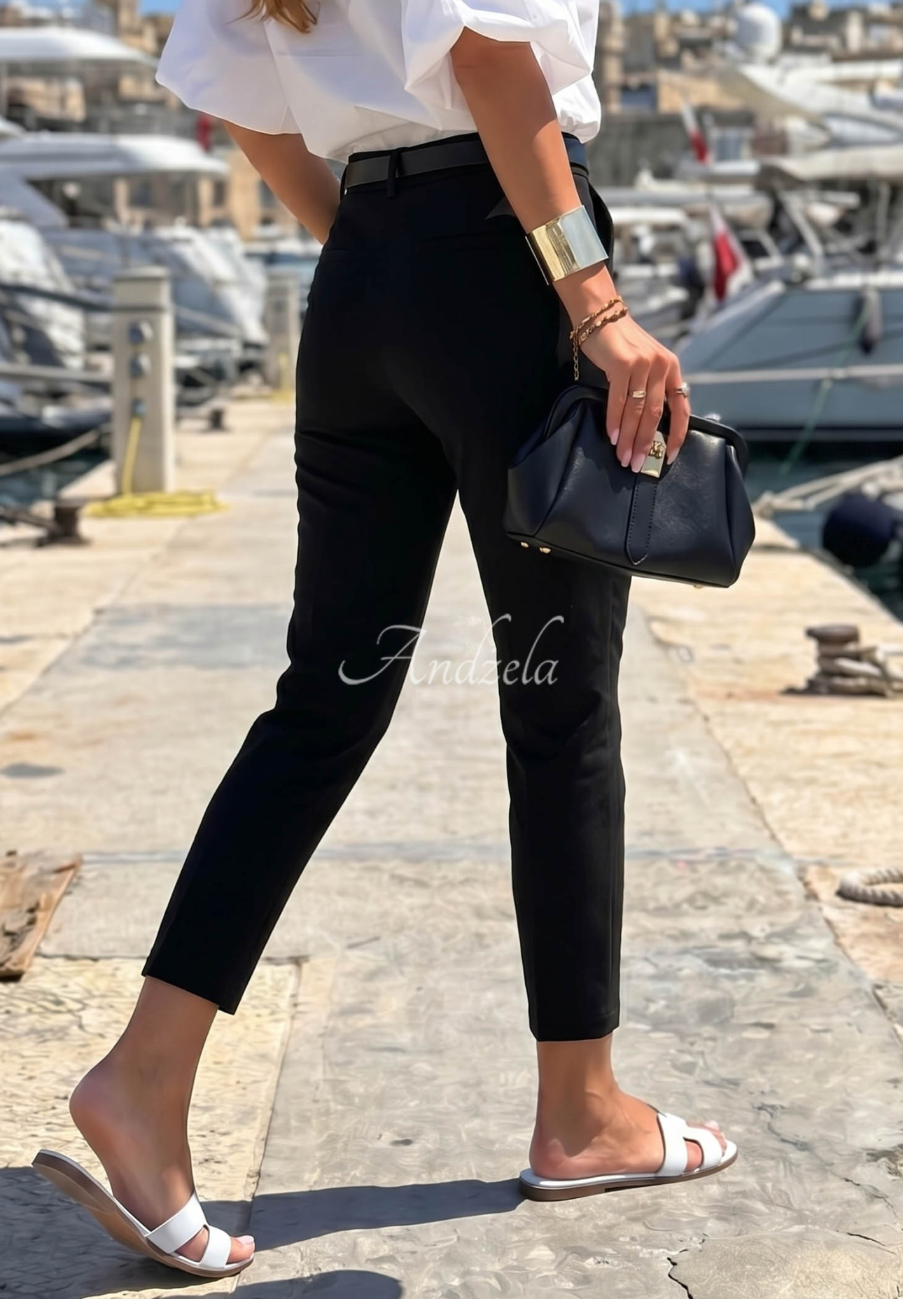 Pantaloni țigaretă din bumbac Sunny Bari