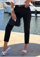 Bawełniane spodnie Pantaloni de tip țigaretă Sunny Bari negre