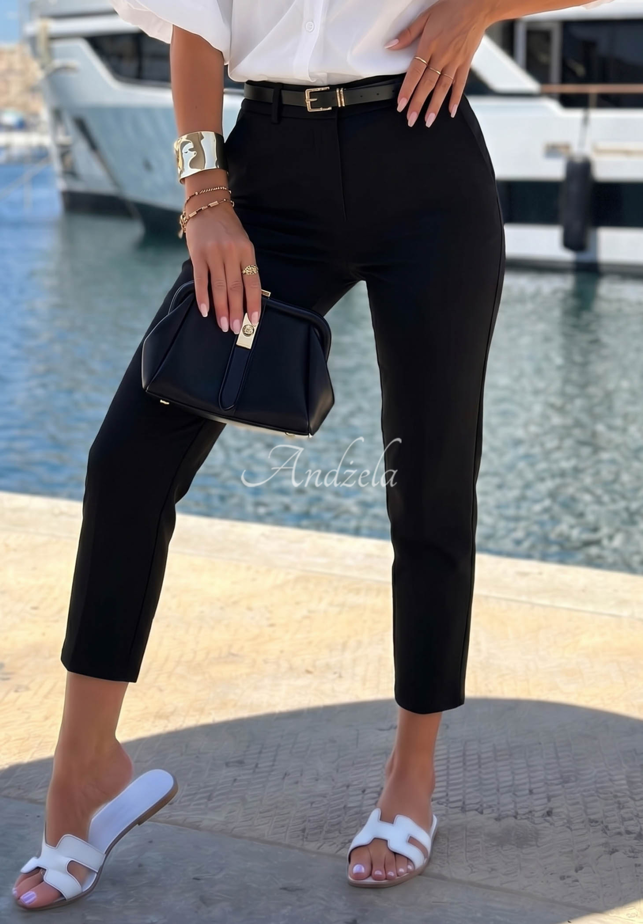 Pantaloni țigaretă din bumbac Sunny Bari