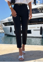 Bawełniane spodnie Pantaloni de tip țigaretă Sunny Bari negre