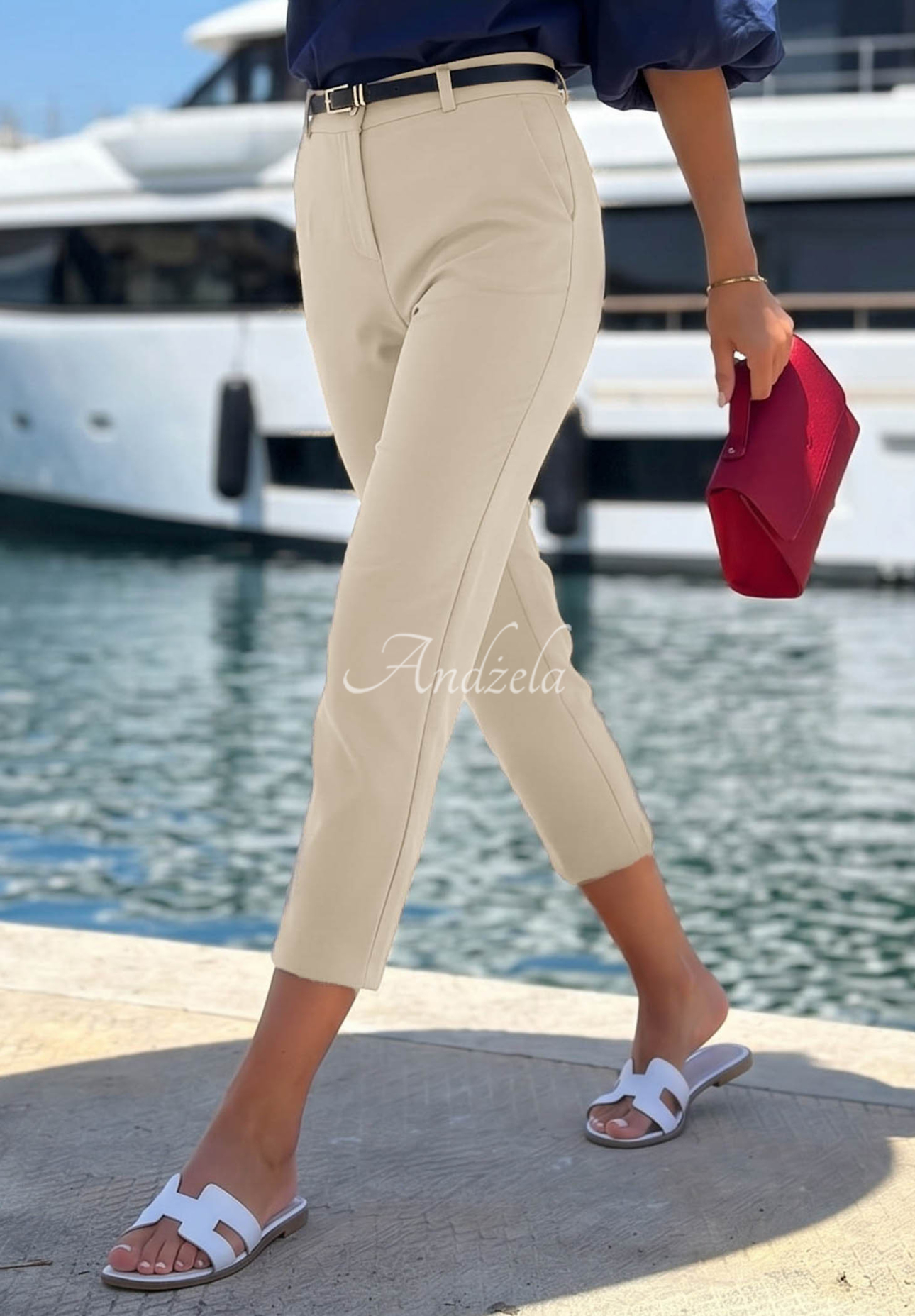 Pantaloni țigaretă din bumbac Sunny Bari