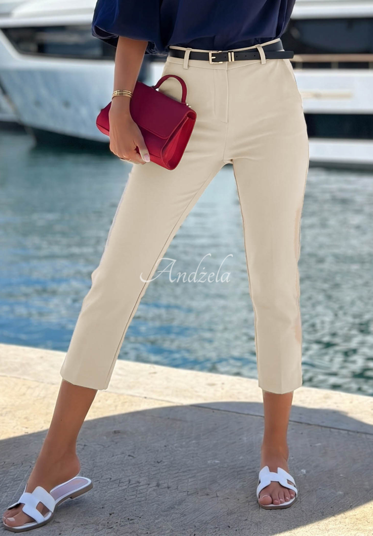 Pantaloni țigaretă din bumbac Sunny Bari