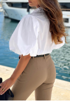 Bawełniane spodnie Pantaloni de tip țigaretă Sunny Bari mokka