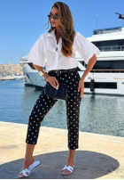 Bawełniane spodnie Pantaloni de tip țigaretă w Buline Sunny Bari negre