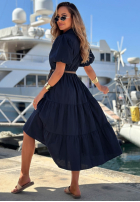 Koszulowa Rochie maxi z bufkami Summer Light bluemarin
