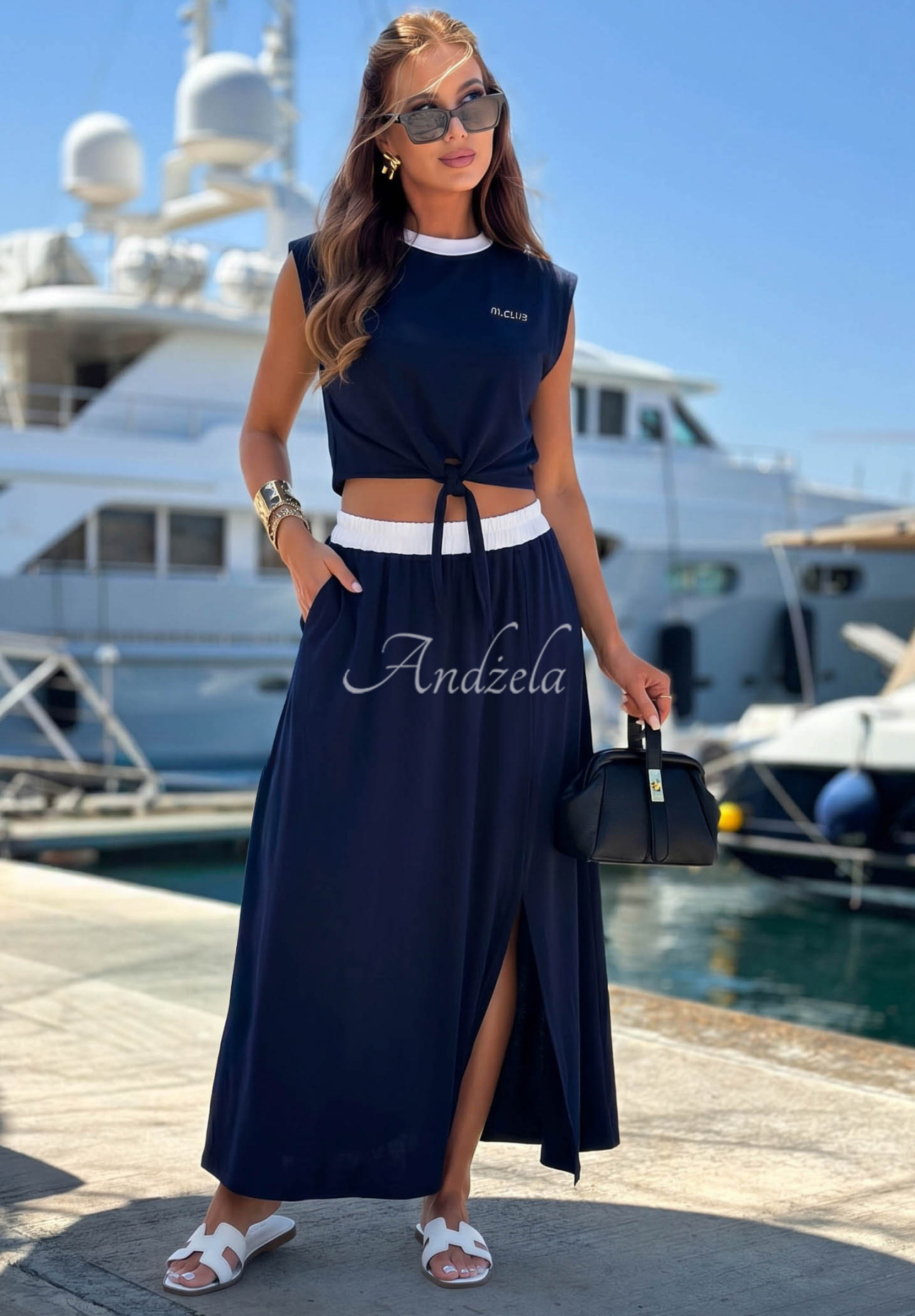 Fustă maxi din bumbac Marina Club