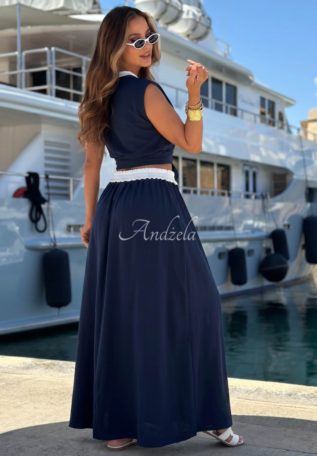 Fustă maxi din bumbac Marina Club
