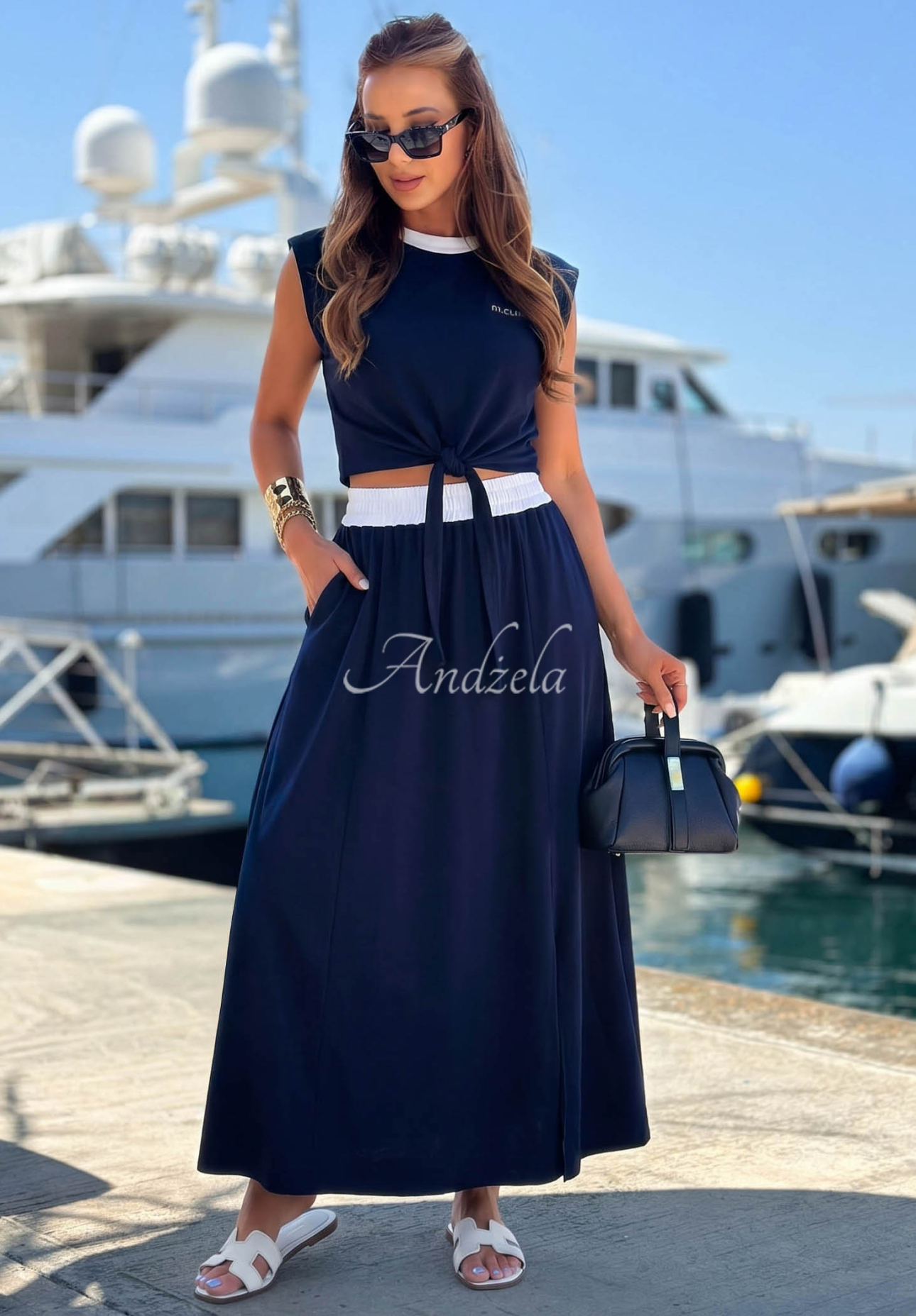 Fustă maxi din bumbac Marina Club