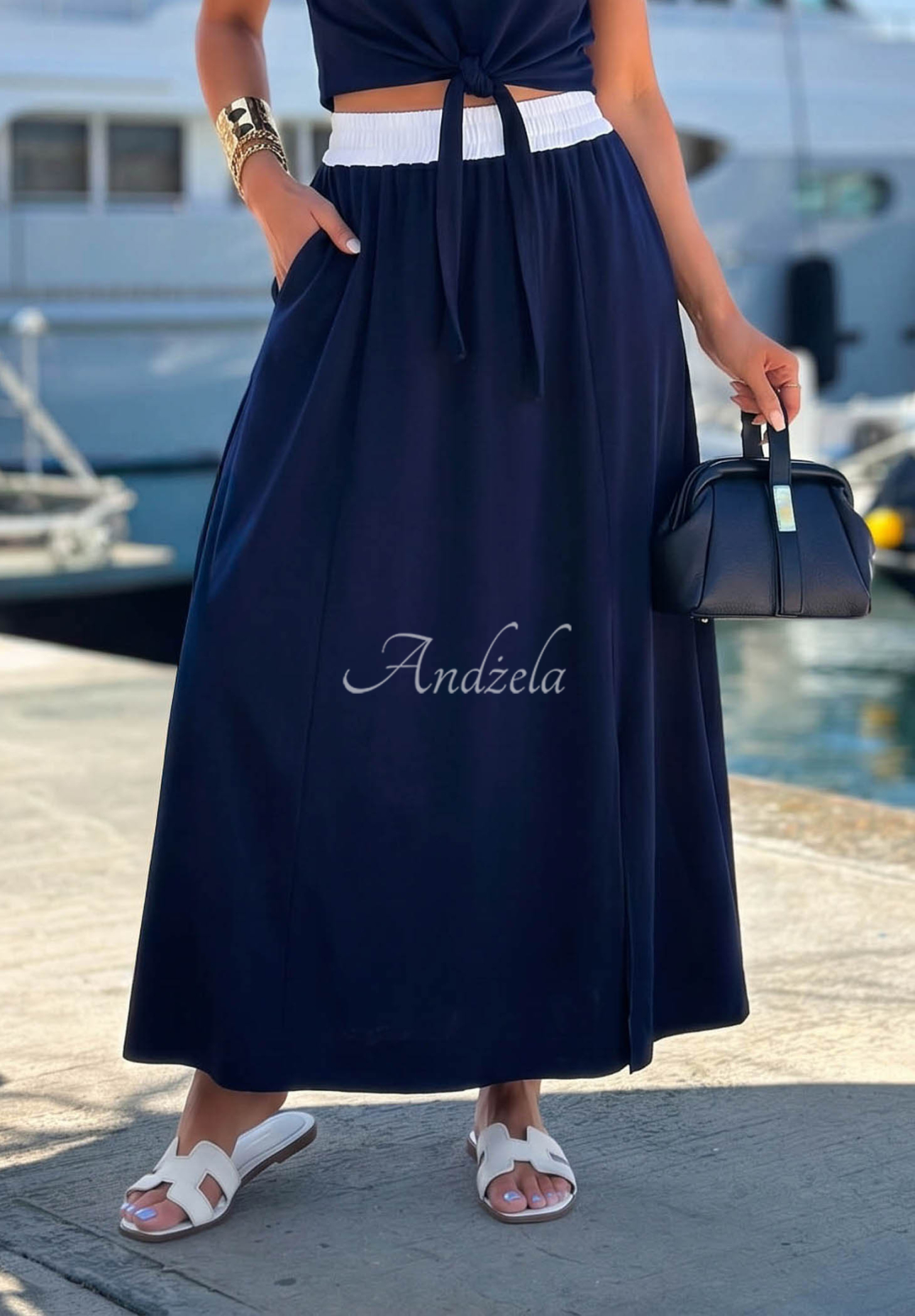 Fustă maxi din bumbac Marina Club