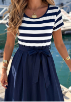 Rochie midi w paski Marine Coast biało-bluemarin