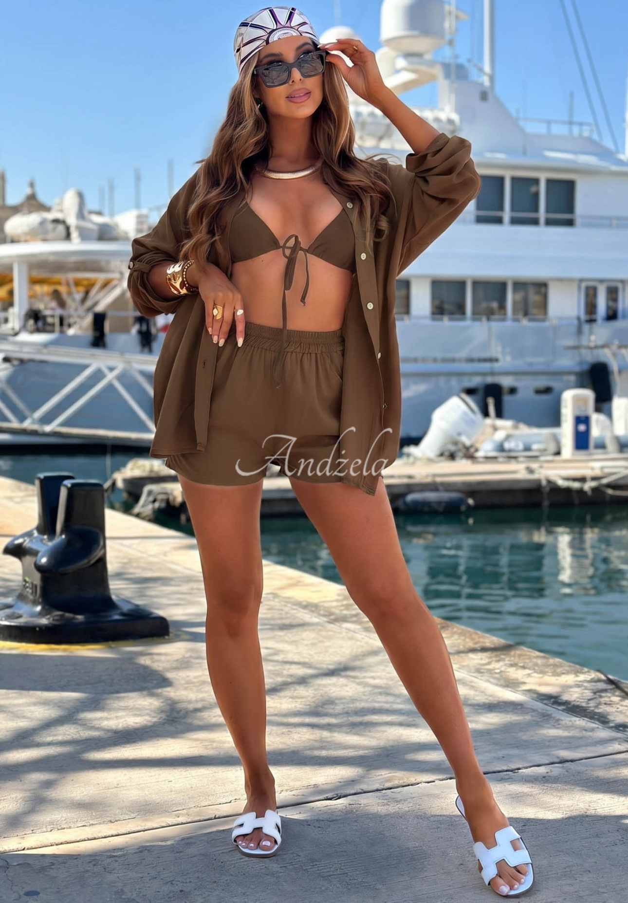 Set din viscoză cămașă și pantaloni scurți Summer Essence
