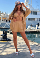 Compleu Cămașă i krótkie spodenki Summer Essence bej