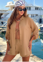 Compleu Cămașă i krótkie spodenki Summer Essence bej