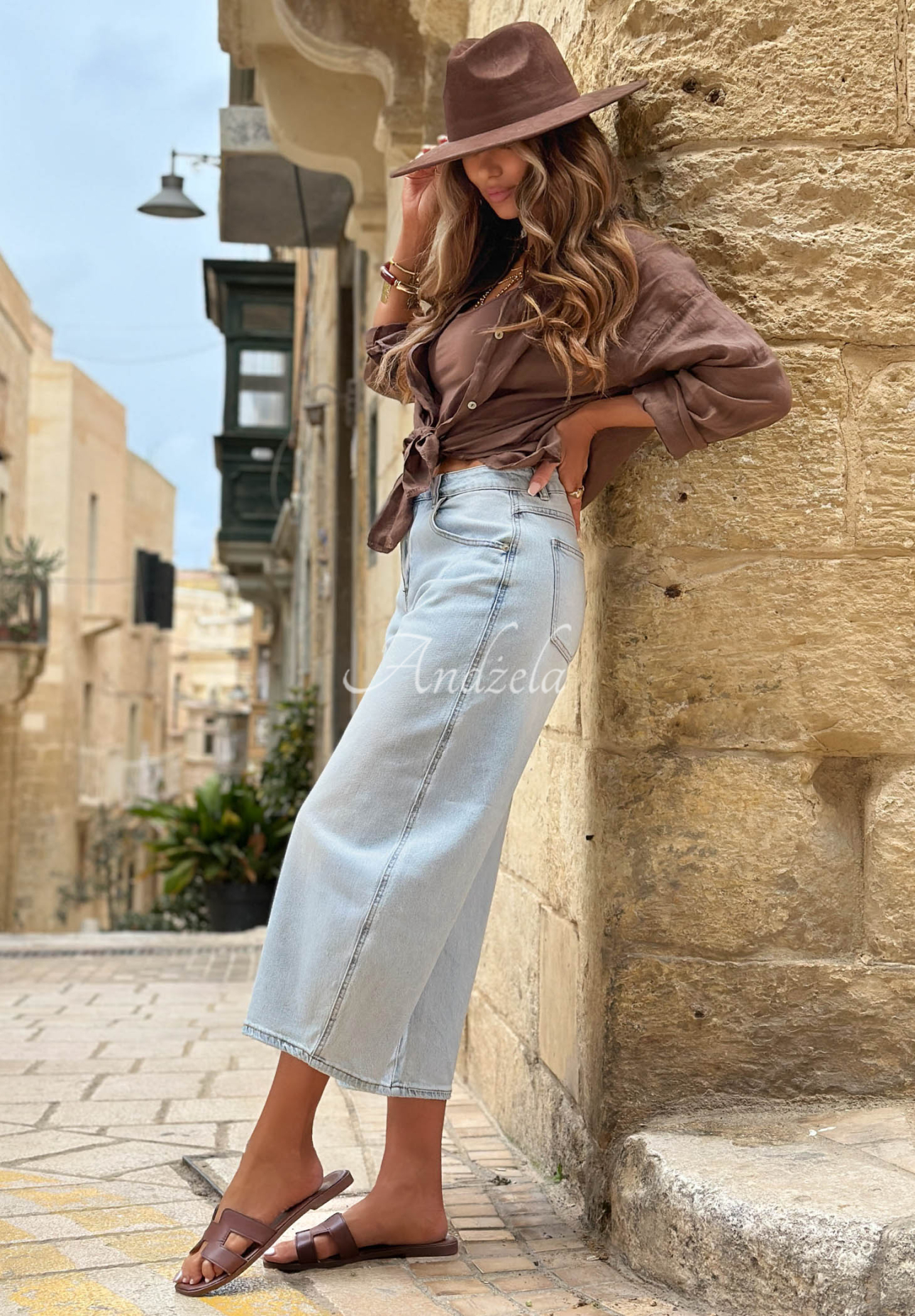 Pantaloni din denim balloon Let It Flow