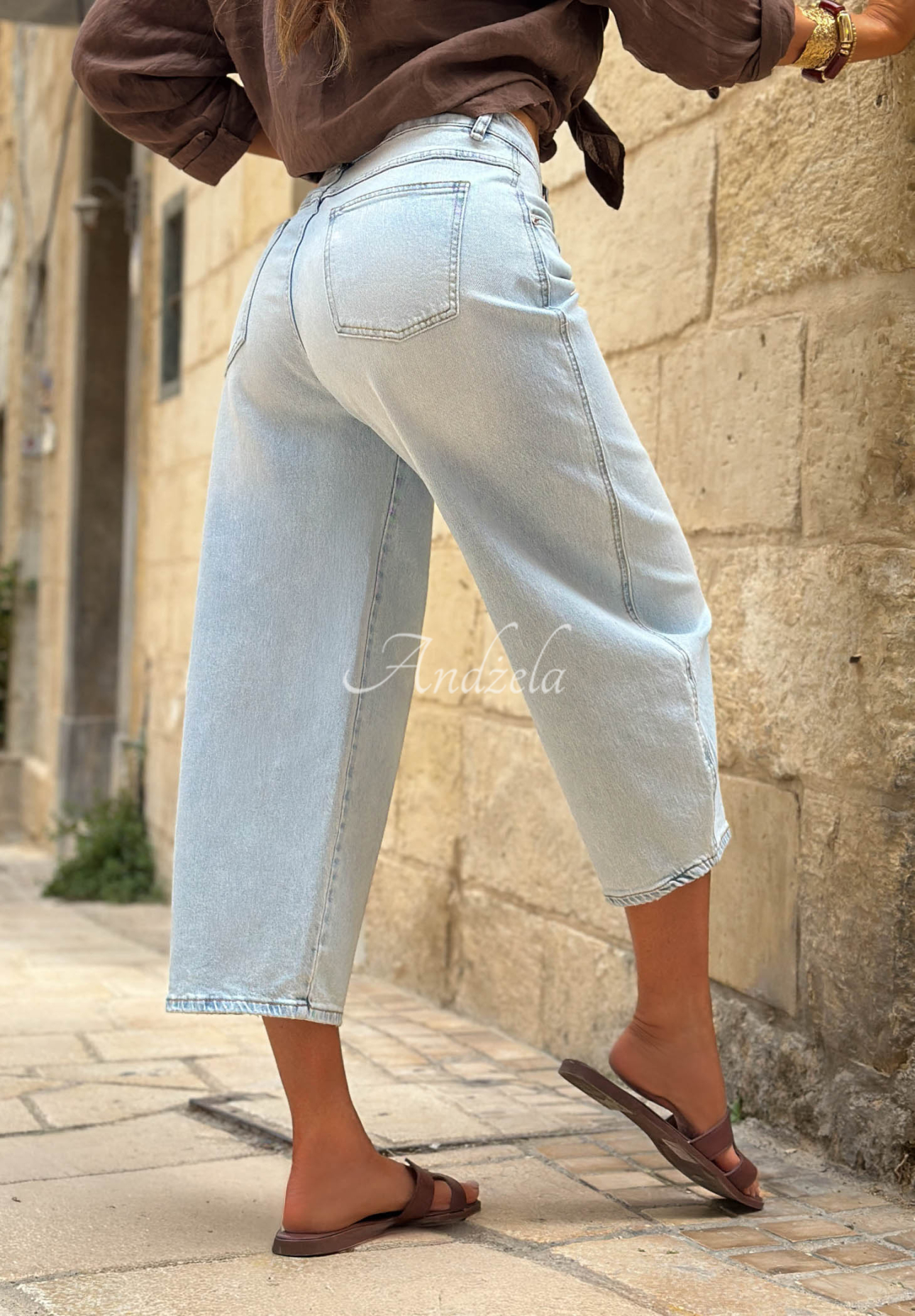 Pantaloni din denim balloon Let It Flow