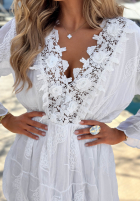 Haftowana Rochie z koronką boho Summer Lady albă