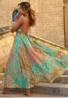Wzorzysta Rochie maxi na ramiączkach Sun Rituals albastră