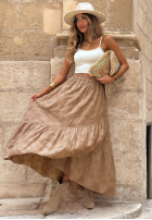 Ażurowa Fustă z falbankami boho Riviera Daydream albă