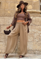 din material textil Pantaloni joggery Ocean Kiss białe