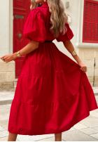 Koszulowa Rochie maxi z bufkami Summer Light bluemarin