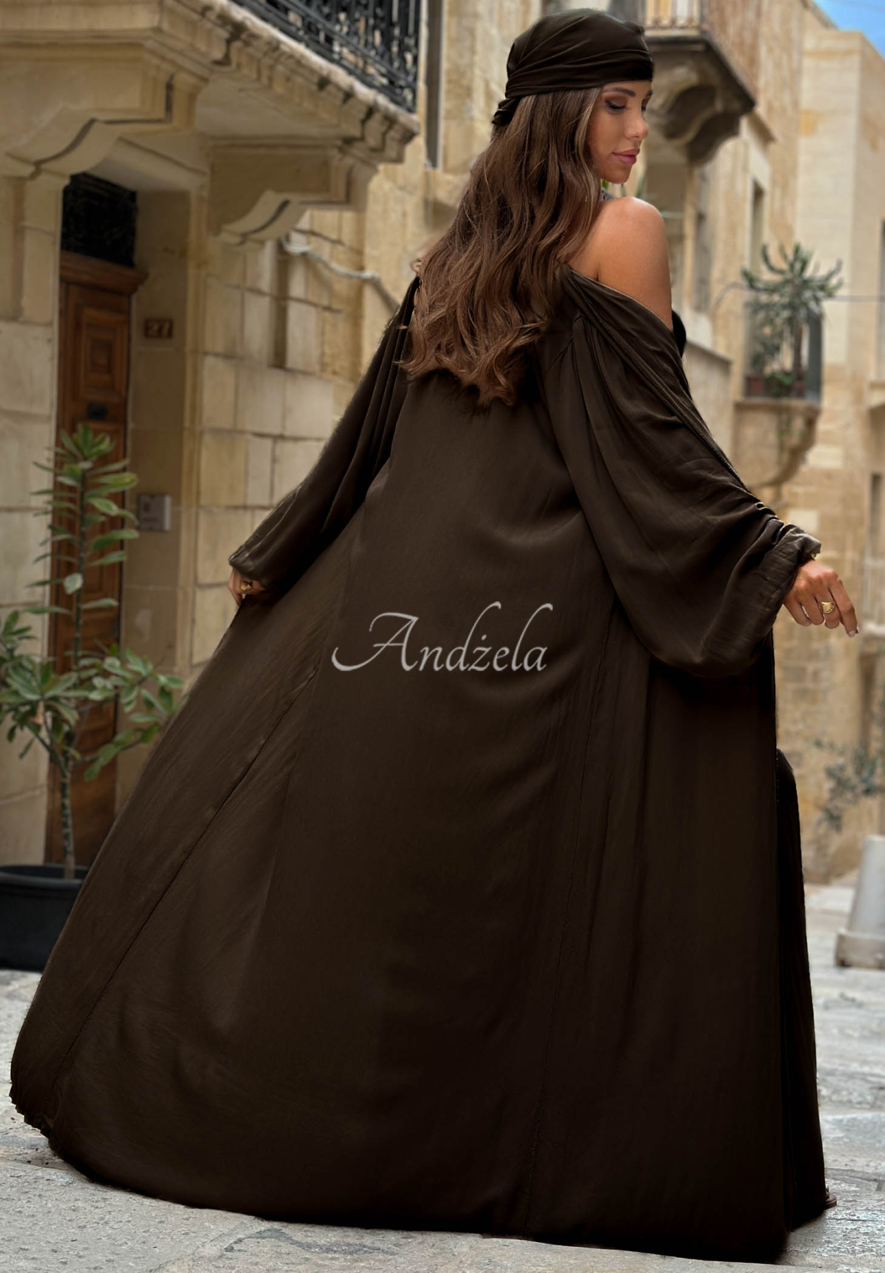 Set 4in1 din viscoză pelerină, pantaloni, Top  și eșarfă Amore Bello