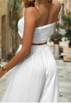 Compleu 4w1 narzutka, Pantaloni, Top  i Eșarfă Amore Bello galbene