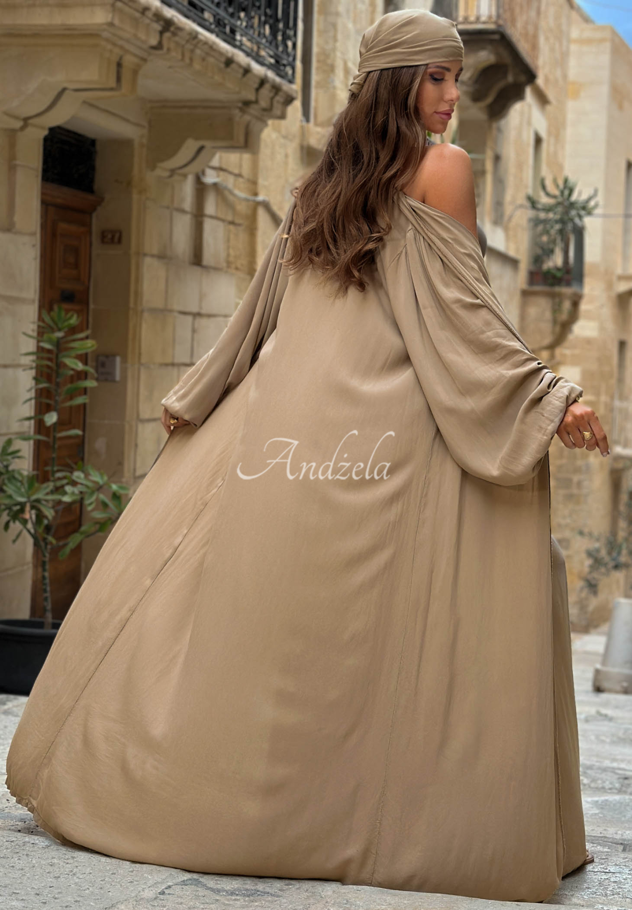 Set 4in1 din viscoză pelerină, pantaloni, Top  și eșarfă Amore Bello