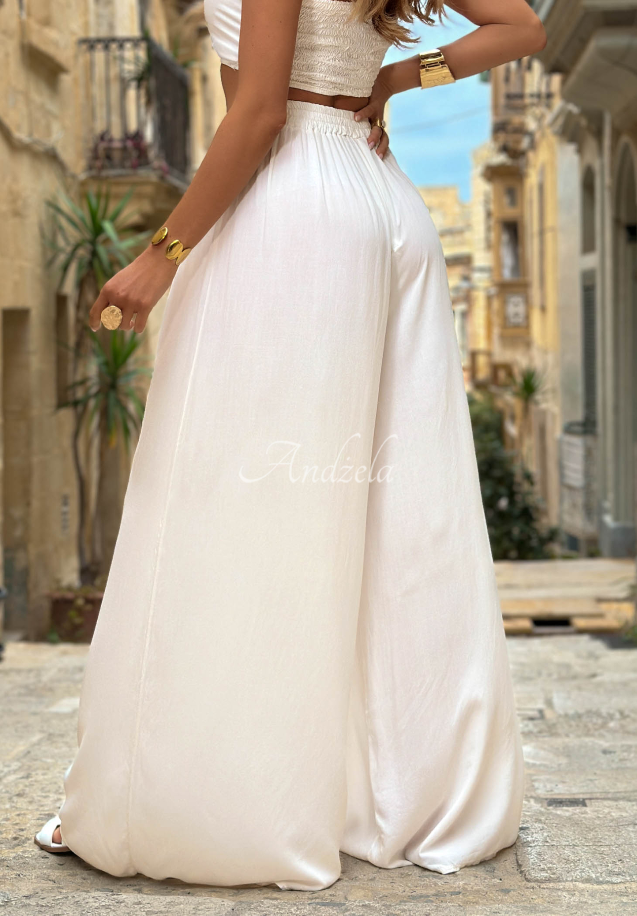 Set 4in1 din viscoză pelerină, pantaloni, Top  și eșarfă Amore Bello