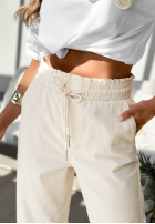 din material textil Pantaloni z gumką taliei