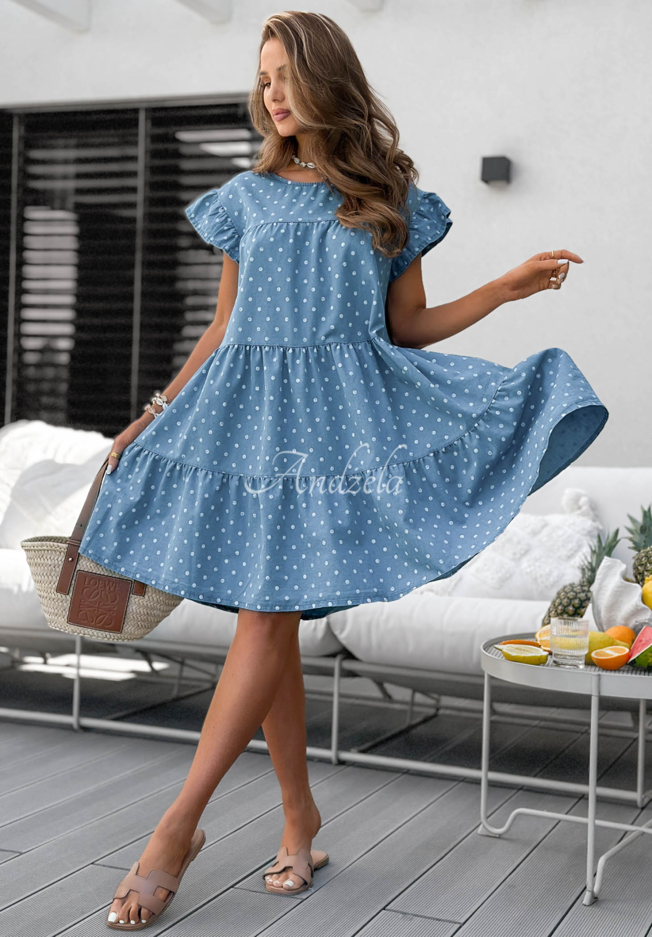 Rochie din bumbac cu buline Lagoon Style