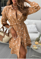 Muślinowa Rochie mini w Buline Vacation Dots camel