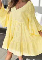 Ażurowa Rochie z falbankami Summer Sweetie roz