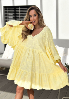 Ażurowa Rochie z falbankami Summer Sweetie roz
