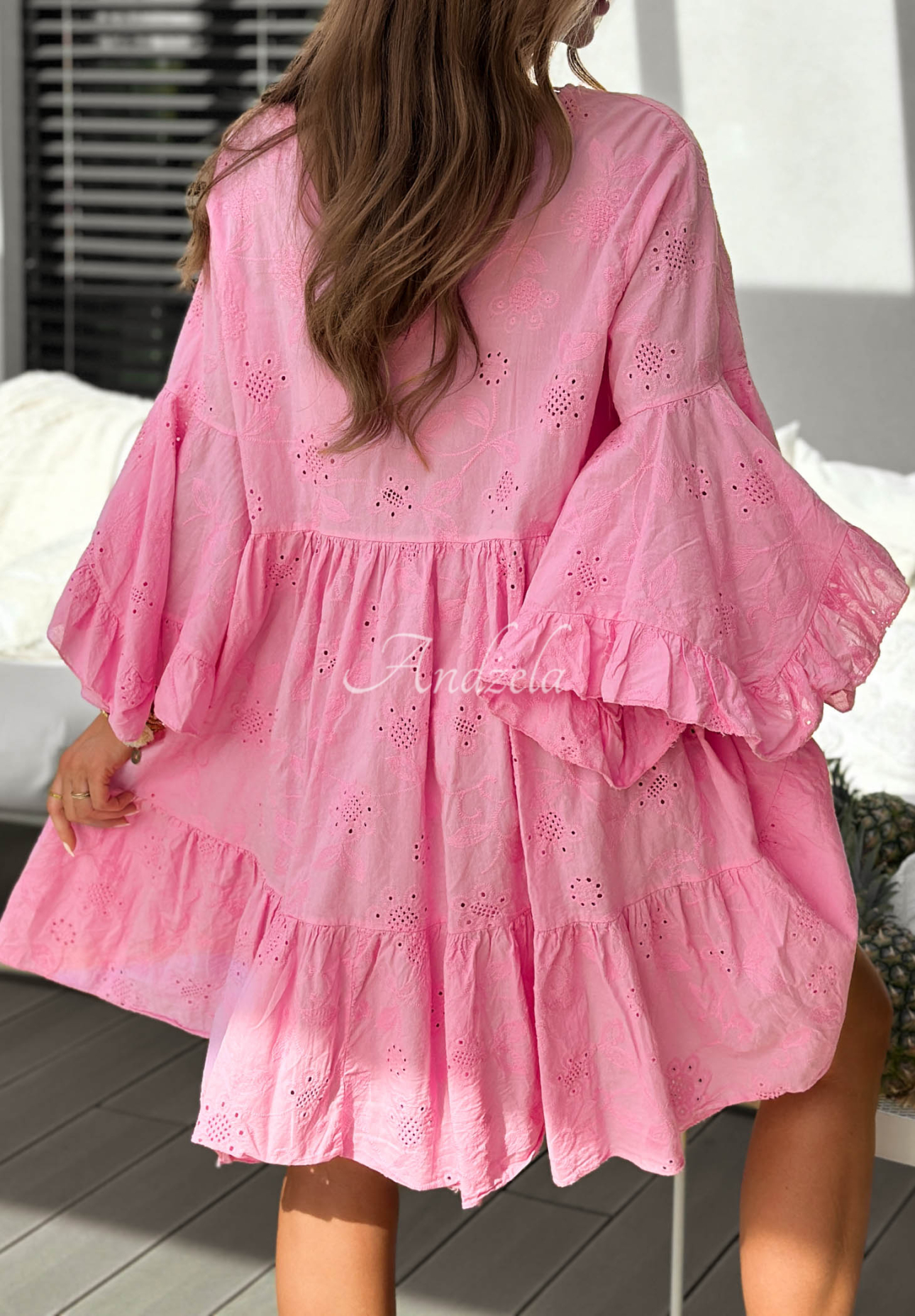Rochie ajurată din bumbac cu volănașe Summer Sweetie