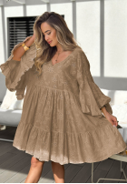 Ażurowa Rochie z falbankami Summer Sweetie roz