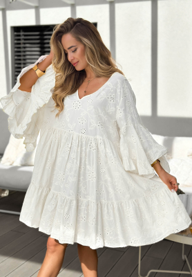 Rochie ajurată din bumbac cu volănașe Summer Sweetie