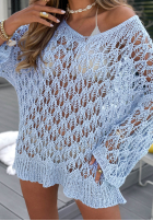 Ażurowy Pulover oversize z dekoltem Dolce Marina galbene