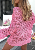 Ażurowy Pulover oversize z dekoltem Dolce Marina galbene