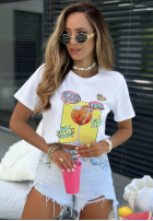 Tricou z nadrukiem Orange Aperol biało-galbene