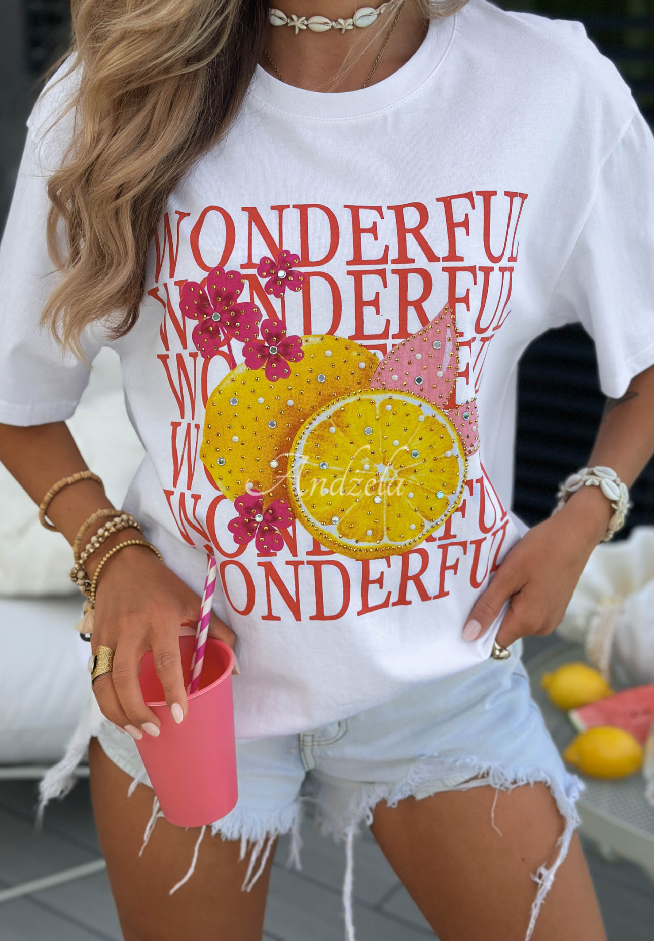Tricou din bumbac cu imprimeu Wonderful Lemon