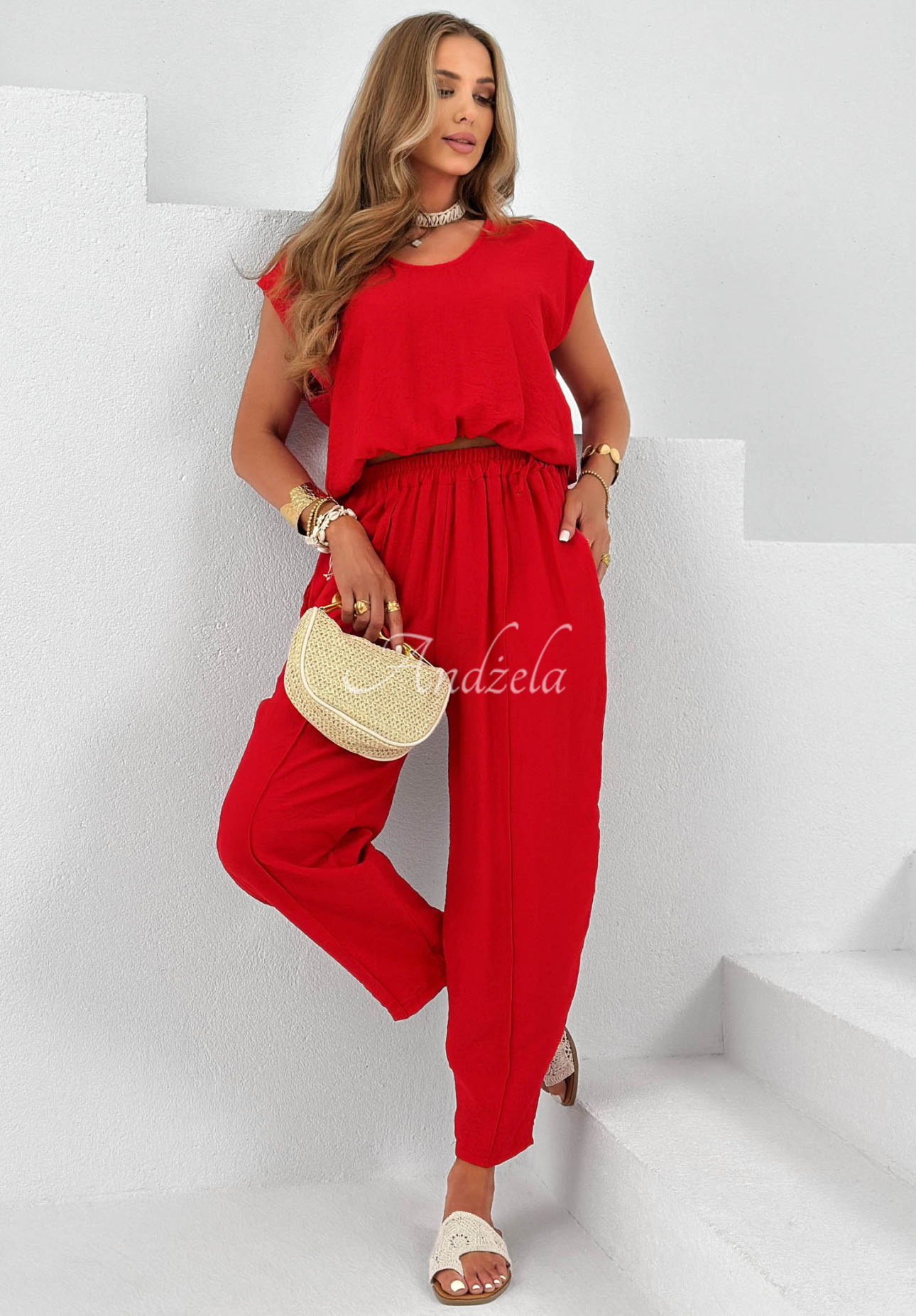 Set din viscoză cu bluză și pantaloni Sunrise Sun
