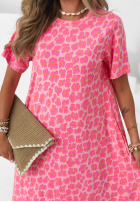 Rochie maxi cu model tip panteră Candy Panther roz