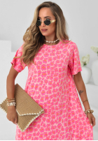Rochie maxi cu model tip panteră Candy Panther roz