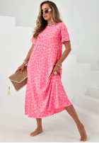 Rochie maxi cu model tip panteră Candy Panther roz