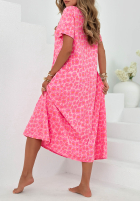Rochie maxi cu model tip panteră Candy Panther roz